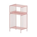 MUYUANSU Schlanke Konsole -endtische, Hoher Eisen -nachttisch Mit Shelfmmmmoder -lamptisch Für Zimmer Schlafzimmer Akzentmöbel Mit Aufbewahrung(Size:65CM,Color:Rosa)