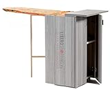 LIBEROSHOPPING.eu - LA TUA CASA IN UN CLIK Mobiles Bügelbrett Holz Mehrzweck mit Türen (graue Lärche)