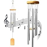 Windspiele, Chimes Metall Wind Chimes Klangspiel 6 Rohre Draußen Windspiele für Draußen Heimdekoration Geschenke(Holzfarbe)