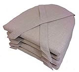 Rattani Set 4 x Stuhlkissen/Sitzkissen Marina halbrund mit Schleife 42 x 45 cm Dicke 5 cm, Fb. Uni Living Soft Gray - Made in EU