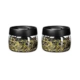 Teedose Klare Tee-Aufbewahrungsbehälter aus Glas, Kaffeebehälter mit vakuumversiegeltem Deckel, Küchenglasbehälter for Servieren von Lebensmitteln, Behälter for Teeblätter, Pulver, Gewürze, 2-teiliges