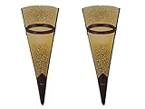 2er Set antik designte Wandleuchten / Wandfackeln RUSTICA, Metall rostfarben, E14 Fassung, Globo Lighting 4413-1