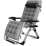 MINDONG HZH Leichte Relaxliege, extra groß?Gartenliege, Sonnenliege mit Getränkehalter und Kopfstütze, bis 150 kg belastbar, für Garten, Balkon, Strandterrasse