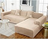 uyeoco Samt Sofabezug L-Form Couchbezug Weich 1 Stück Elastische Lounge-Sessel Sofahusse waschbare Katzen Hunden Möbelschutz ( Color : E , Size : 235-300cm )