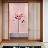 DANLIM Cute Pig Verdunkelungsvorhänge, Set mit zwei Paneelen, 86,4 x 142,2 cm, Ösen, Wohnzimmer, wärmeisoliert