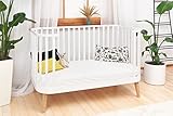 ATB MEBLE Gitterbett mit Matratze 140x70 cm - 2in1 Babybett Kinderbett - Principal Beistellbett Baby aus Holz - Bett Baby Mitwachsend - Kinderbett umbaubar - Jugendbett - Weiß