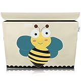 LIFENEY Aufbewahrungsbox Kinder groß 51 x 36 x 36 I Spielzeugkiste I Kiste mit Deckel für Kinderzimmer I Aufbewahrungsboxen mit Deckel I Spielzeugaufbewahrung (Biene)