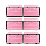 Alipis Schuh-Aufbewahrungsbox 6 Stück Stapelbarer Schuh-Organizer Durchsichtiger Kunststoff-Schuhbehälter Sneaker-Vitrine Mit Frontöffnungsdeckel Für Schrank Schlafzimmer Badezimmer