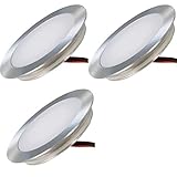 ETT Distribution GmbH LED Bodenleuchten 12V Ultra flach 3 x 0.5W Wandeinbaustrahler Tom 3000K Rund IP67 Trittfest Begehbar Lochausschnitt: 45.5mm inkl. LED Trafo