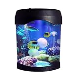 Rimue Wechselnde Tischlampe Led Tank Nachtlicht Farbe Aquarium Elektrische Stimmung Lava Lampen Geschenk Raumdekoration Qualle Lampenschirm Usb Aufladung Farbwechsel Echte