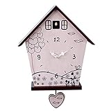 Kuckucksuhren Moderne Kuckucksuhr Berichtsuhr Uhr Swing Clock Wanduhr for Wohnzimmer Schlafzimmer Home Office für Wohnräume (Farbe : Braun, Size : 12 inches)