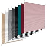 ECD Germany Plissee 65 x 200 cm - Weiß - Klemmfix - EasyFix - ohne Bohren - Sonnen- und Sichtschutz - für Fenster und Tür - inkl. Befestigungsmaterial - Jalousie Faltrollo Fensterrollo Rollo