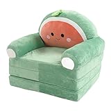 Pssopp Klappbares Kindersofa, Niedliche Cartoon-Form, Faltbares Kindersofa, Bequem für das Schlafzimmer (Grün)