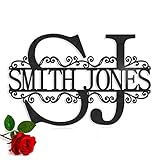 Personalisierter Metall Schild, Zwei Buchstaben, 2 Initialen, Anfangsbuchstabe, Alphabet Dekoschild Türschild mit 2 Namen, Haustür Wanddekoration Haustürschild Namesschild Familie Schiefer Geschenk