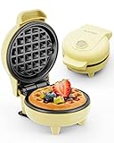 Mini Waffeleisen Belgische Waffel Maschine Kleines Waffeleisen Klassische, für Kindergeburtstage, Familienfeiern, Ostern oder Weihnachten, Niedlich kompaktes Design, 550 Watt, Gelb BLAZANT