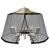 COSTWAY verstellbares Moskitonetz für 250-300 cm Sonnenschirme Pavillon, Insektenschutz mit 2 Türen, befüllbare Basis, Fliegengitter Mückennetz, 2,3 m Höhe, Schwarz