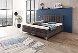 WELCON Boxspringbett | Hotelbett Rockstar 180x200 cm H2, H3, H4 und H5 (H4 bis 110 kg, antrazith)