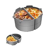 Crock Pot Liners Compatible for 6 QT Slow Cooker, 3 in 1 Reusable Silicone Insert Divider, BPA Free, Dishwasher Safe, Non-Stick and Leak Resistant