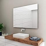 Concept2u Spiegel -Badspiegel -Wandspiegel 5 mm - Kanten fein poliert - inkl. verdeckter Halterungen quer oder hochkant Montage möglich 100 cm Breit x 80 cm Hoch
