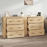 Tidyard 2 STK. Sideboard Schubladenschrank Beistellschrank Anrichte Standschrank Komoden mit Schubladen Mehrzweckschrank Holzwerkstoff Sonoma Eiche