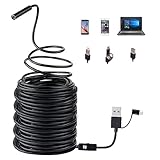 JAMCHE 15 M, 20 M, 30 M, 40 M, 45 M, 3-in-1-Micro-USB/Typ-C/USB-Endoskop, Wasserdicht, 8 Mm Inspektionskamera, Endoskop, HD-Kamera, Rohrablauf Mit LEDs Für Android-Telefon/Windows/Tablet