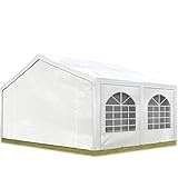 TOOLPORT Hochwertiges Partyzelt 5x5 m Pavillon Zelt ca. 240g/m² PE Plane Gartenzelt Festzelt Wasserdicht weiß