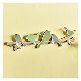 xuejuanshop Garderobenleiste Wandmontage Garderobe Retro Vogel Kleiderhaken Wanddekoration Amerikanischer Landhausstil Grün Kleiderbügel zum Aufhängen von Kleidung Hut Schlüssel 4 Haken Rack für Wand
