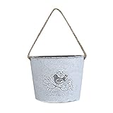 1 STÜCKE Idyllische Wandbehang Blumentopf Retro Wand Blumenkorb Dekoration Pflanzkübel 90 cm Durchmesser (Silver, One Size)