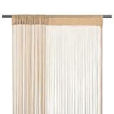 UTUMAX Home & Garden Fadenvorhänge, 2 Stück, 100 x 250 cm, Beige