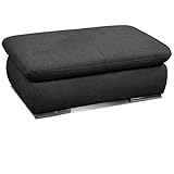 Cavadore Hocker Alkatraz / Polsterhocker passend zum Ecksofa oder zur Wohnlandschaft Alkatraz / Modernes Design / 101 x 43 x 68 / Schwarz