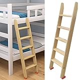 100 125 150 175 cm Bunkhouses Holzleiter Mit 2 Montagehalterungen Und 2 Gummifußpolstern, Schlafsaal-Hochbett-Etagenbetten, Abgewinkelte Leitern, Ausstiegsfensterleiter In Holzfarbe/Braun (Color : Wo