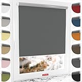 Schuette® Verdunkelungsrollo ohne Bohren/mit Bohren 2in1 ● Thermo Rollo Kollektion: Shadow Grey (Grau) ● 120 x 150 cm (Breite x Höhe) ● Suprafix Klemmrollo = Klemmfix 2.0 ● 60s Montage mit Video