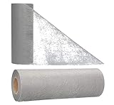 AmaCasa Vlies Tischband Tischläufer für Hochzeiten, Kommunionen, Taufen und Allen Feierlichkeiten Maße: 23cm/20m Rolle (Hellgrau, Vlies)