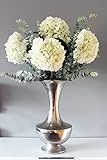 Hohe Vase Blumenvase Silber 50x25 cm Dekovase Pokalvase Metall Aluminium elegant hochwertig Bodenvase 3,5 kg