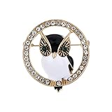 Brosche Schöne einzigartige Kleidungsbrosche Mode vielseitiges einfaches Broschengeschenk Kleine Brosche Schwarz (White-B, One Size)
