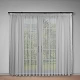 Weiße Voile, halbtransparente Vorhänge mit Kräuselband und Bleibandabschluss,Luftig, modern und langlebig für jedes Fenster,Gardinen und Vorhangsysteme Online-Shop (170 x 300 cm (HxB))