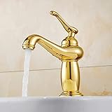Badarmatur Antiker Wasserhahn, Goldenes Unterbaubecken Waschbecken Mischbatterie Einloch Waschbecken Wasserhahn