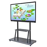 Robuster, rollender TV-Ständer für 55/65/75-Zoll-Fernseher – mobiler TV-Wagen mit großen Rädern, schwarzer Universal-TV-Bodenständer mit Stauraum, Tragfähigkeit 125 kg Beautiful Scenery