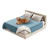 FABROX Excellent Leakproof Protector Cover to Protect Bed Mattress Bedding, Matratzenschoner Für Haustiere Hund Katze, Aid Waterproof Reversible Blanket (40 * 50in,Blau)