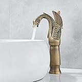 Becken Wasserhahn Schwan Wasserhahn Vergoldete/schwarz plattierte Becken Wasserhahn Hotel Luxus Goldmischer Wasserhahn-Antik Messing