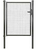 Alberts 600112 Wellengitter-Einzeltor | verschiedene Breiten und Höhen - wahlweise in verschiedenen Farben | anthrazit-metallic | Breite 100 cm | Höhe 125 cm