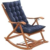 GRUYWC Sitzkissen, Gartenstuhlkissen, getuftetes Terrassenkissen mit hoher Rückenlehne und Bändern, Ersatz-Schaukelstuhlkissen für Terrassenmöbel (Color : Navy Blue, Size : 120x50cm/47.2x19.6in)