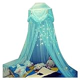 Bed Canopy Curtain Bed Curtain Star Tulle Baby Bed Dome Canopy Curtain Hanging Bed Canopy Breathable Tent Summer Protector Bed Tent Curtain (Color : 5) (1)