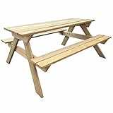ZEYUAN Picknicktisch, Bierzeltgarnitur, Biertischgarnitur, Beer Pong Tisch, Bierbankgarnitur, Gartenmöbel Set, Biertisch, 150x135x71,5 cm Holz