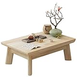 XIBANY Natürlicher Holztisch, niedriger Tisch, Wickeltisch, Bett, einfacher Tisch, Kindertisch, alleine lebend, modisches Bett, Sofa, Wohnzimmer/#2/80 cm x 50 cm x 30 cm Feito NA China