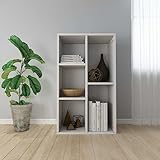 TOYOCC Bücherregal & Standregal Bücherschrank Sideboard Hochglanz Weiß 50x25x80 cm Holz