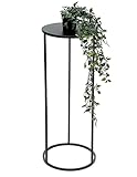 DanDiBo Blumenhocker Metall Schwarz Rund 70-50 cm Blumenständer Beistelltisch 96316 Blumensäule Modern Pflanzenständer Pflanzenhocker (70 cm)