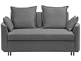 Beliani Graues 2-Sitzer Sofa mit moderner Optik und Schlaffunktion Hovin