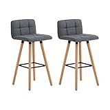 SoBuy® FST50-DGx2, 2er Set Barhocker Barstuhl Tresenhocker mit Rücklehne Hocker Dunkelgrau Sitzhöhe: 68cm