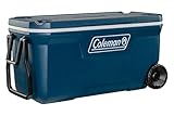 Coleman Xtreme 100QT Kühlbox mit Rollen, mit 94L Fassungsvermögen, hochwertige PU-Vollschaumkernisolierung, kühlt bis zu 5 Tage, Mobile Thermobox; perfekt für Camping, Festivals, Angeln, 94 Liter